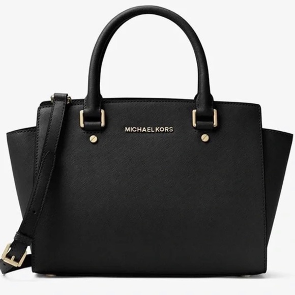 Michael Kors Handbags - Michael Kors Selma Leather Saffiano Medium Satchel